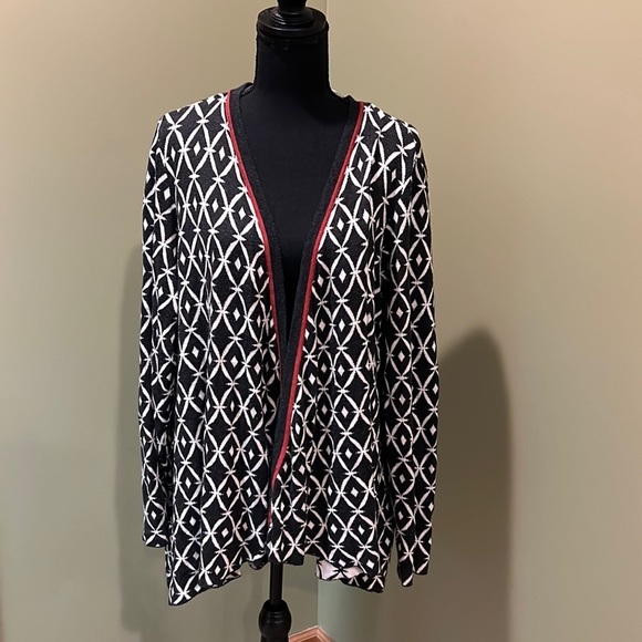 Belldini Geometric Open Front Cardigan Sweater Sz 2X - Picture 1 of 4